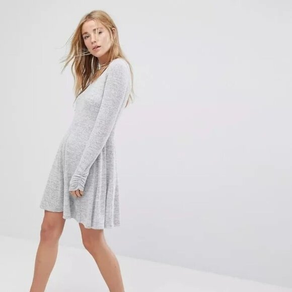 Hollister Women's Small Mini Dress Scoop Neck Gray - Picture 3 of 9